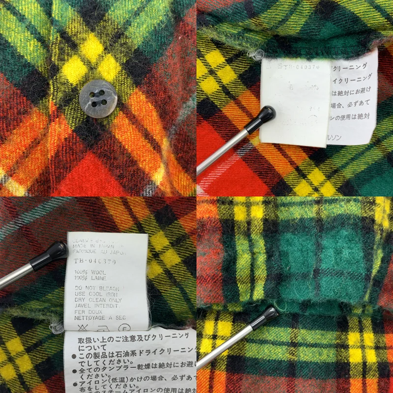 tricot COMME des GARCONS / トリココムデギャルソン | ウール 縮絨 タータンチェック シャツ ブラウス |