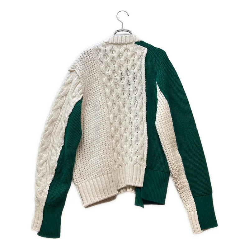 sacai / サカイ | 2021AW | Wool Knit Zip Up Blouson / ウール ニットドッキング ジップアップブルゾン | 2 | メンズ