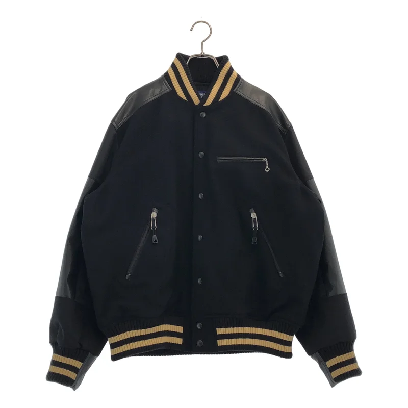 JUNYA WATANABE MAN / ジュンヤワタナベマン | 2023AW | ウールメルトン ナイロンオックス フェイクレザー スタジアムジャンパー | M | メンズ