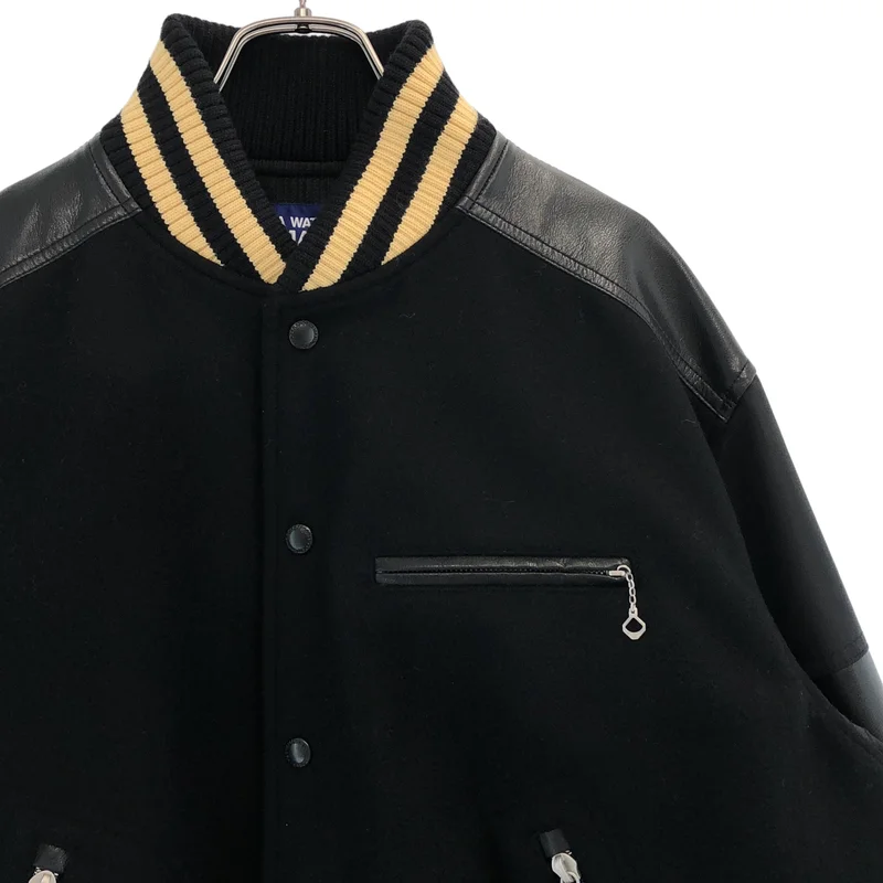JUNYA WATANABE MAN / ジュンヤワタナベマン | 2023AW | ウールメルトン ナイロンオックス フェイクレザー スタジアムジャンパー | M | メンズ