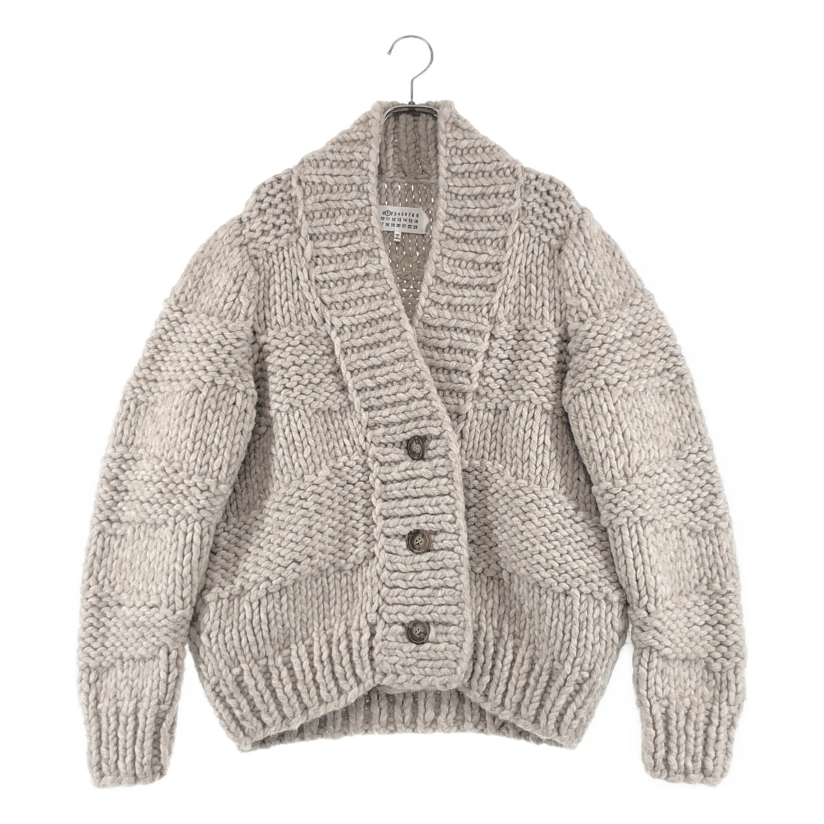 Maison Martin Margiela / メゾンマルタンマルジェラ | アルパカ混 ローゲージニット カーディガン | S | ベージュ | レディース Maison Martin Margiela / メゾンマルタンマルジェラ | アルパカ混