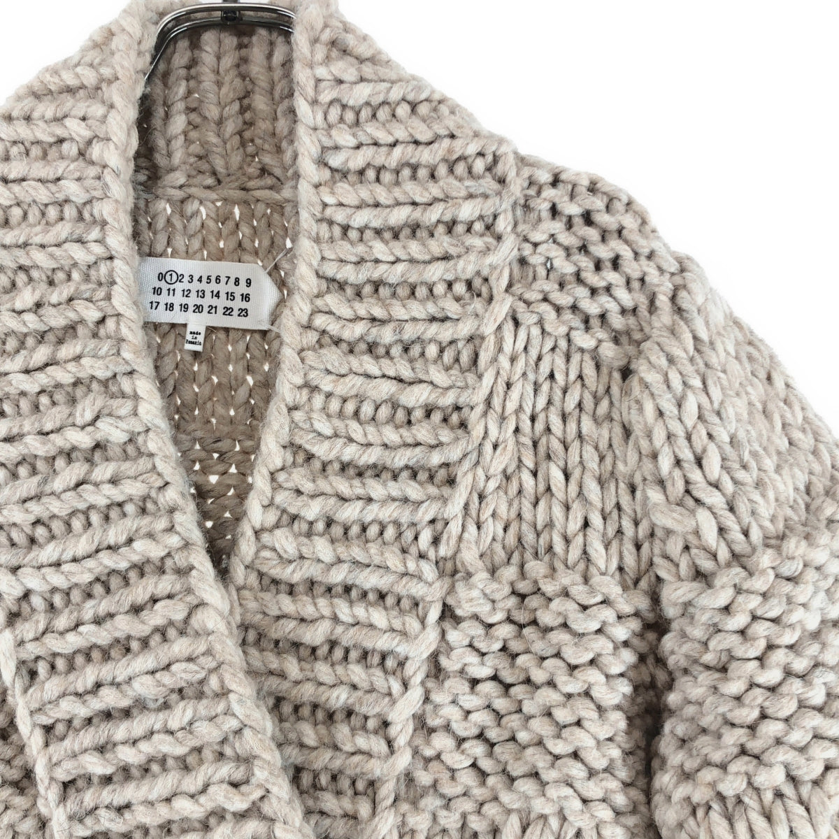 Maison Martin Margiela / メゾンマルタンマルジェラ | アルパカ混 ローゲージニット カーディガン | S | ベージュ | レディース Maison Martin Margiela / メゾンマルタンマルジェラ | アルパカ混