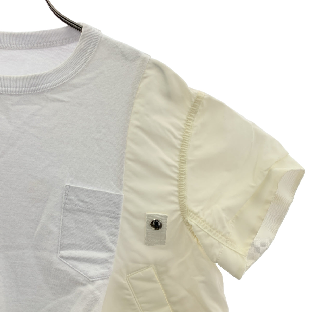 sacai / サカイ | 2025 | NYLON TWILL × COTTON JERSEY T-SHIRT Tシャツ | 2 | ホワイト/アイボリー | レディース sacai / サカイ | 2025 | NYLON TWILL × COTTON JERSEY T-SHIRT T