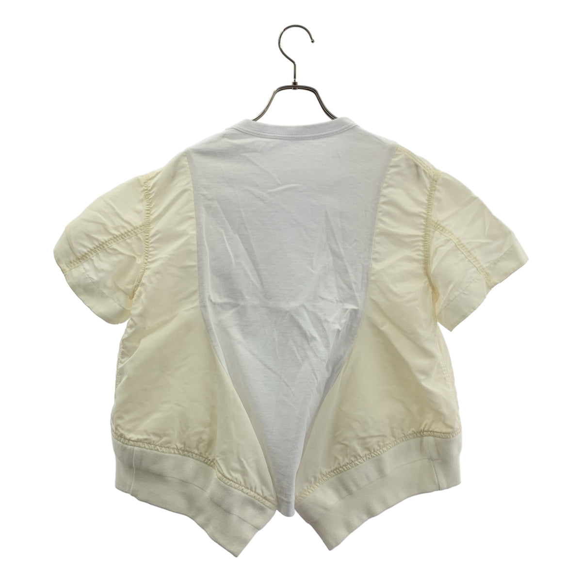 sacai / サカイ | 2025 | NYLON TWILL × COTTON JERSEY T-SHIRT Tシャツ | 2 | ホワイト/アイボリー | レディース sacai / サカイ | 2025 | NYLON TWILL × COTTON JERSEY T-SHIRT T