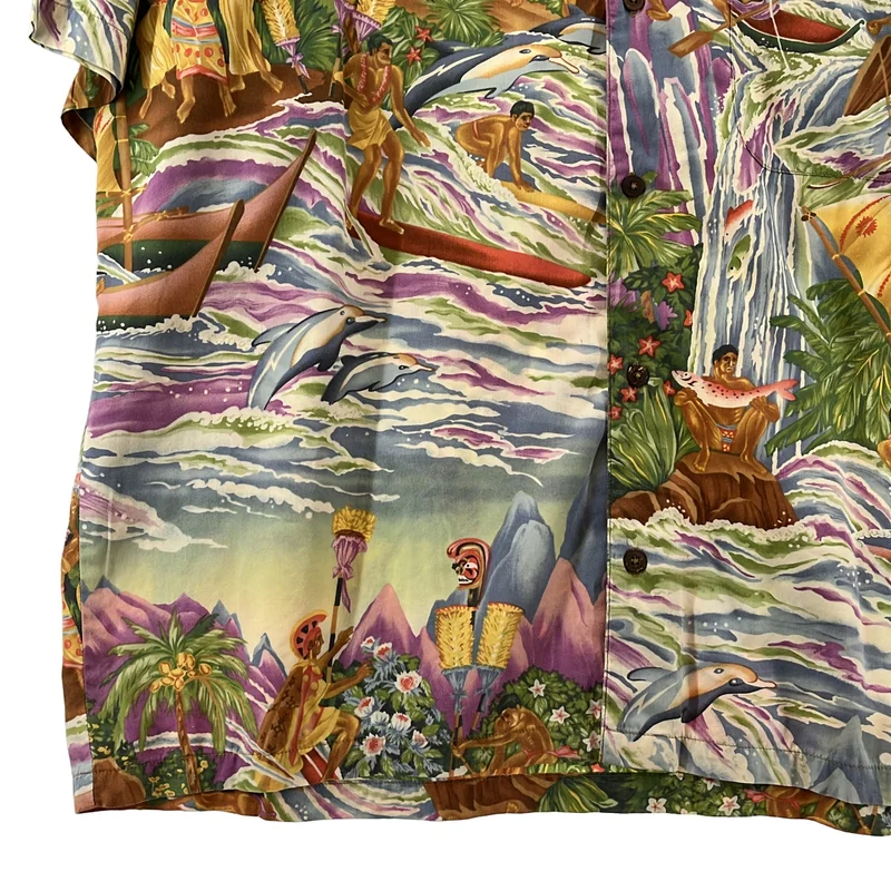 pataloha patagonia / パタゴニアパタロハ | Paradise Multi Aloha Shirt サベージ メニュー 柄 アロハ オープンカラーシャツ | L | メンズ