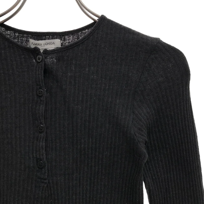 FUMIKA UCHIDA / フミカウチダ | WOOL/SILK NEEDLE DRAWING HENLEY-NECK / ウール シルク ニードル ドローイング  ヘンリーネックトップス | ONE | レディース
