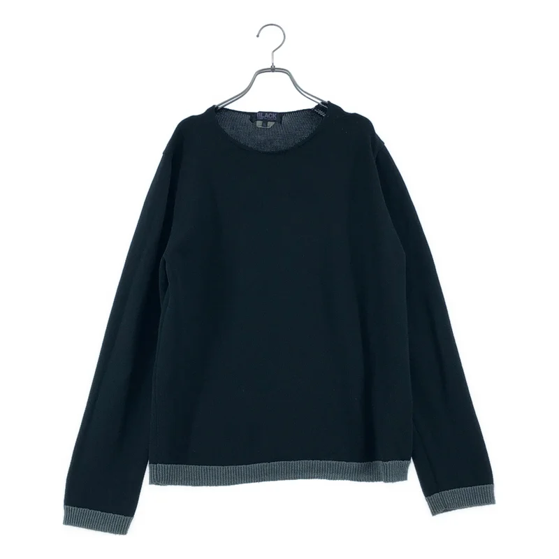 BLACK COMME des GARCONS / ブラックコムデギャルソン | 2014AW | ポリエステル 切替 プルオーバー ニット | XL | メンズ