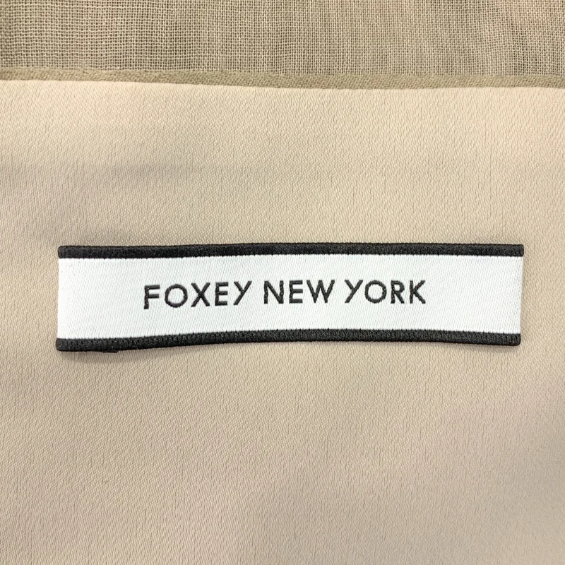 FOXEY NEW YORK / フォクシーニューヨーク | ロゴバックジップ ギャザー ドレス ワンピース / 裏地付き | 38 | レディース