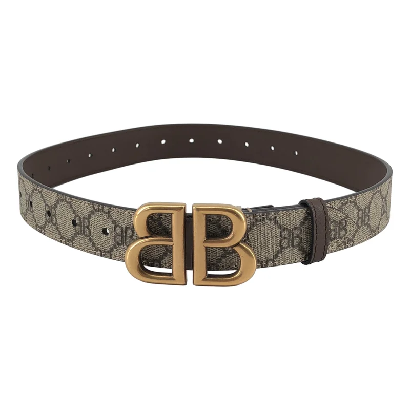 BALENCIAGA / バレンシアガ | ×GUCCI / ザ ハッカープロジェクト BBロゴ レザー ベルト | 75 | その他