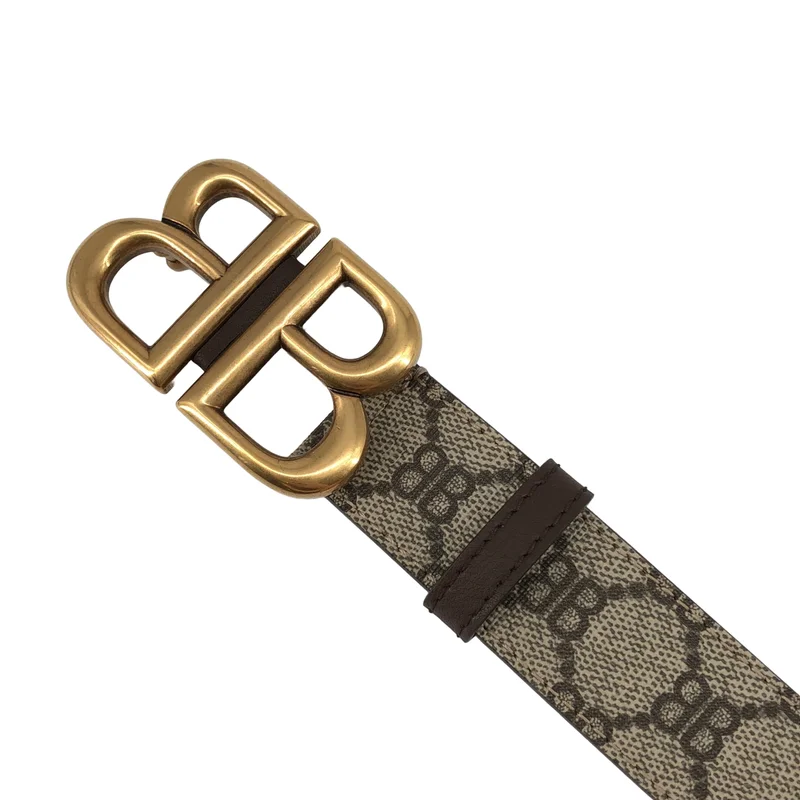 BALENCIAGA / バレンシアガ | ×GUCCI / ザ ハッカープロジェクト BBロゴ レザー ベルト | 75 | その他