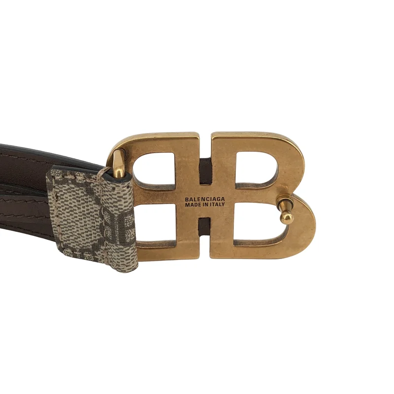 BALENCIAGA / バレンシアガ | ×GUCCI / ザ ハッカープロジェクト BBロゴ レザー ベルト | 75 | その他