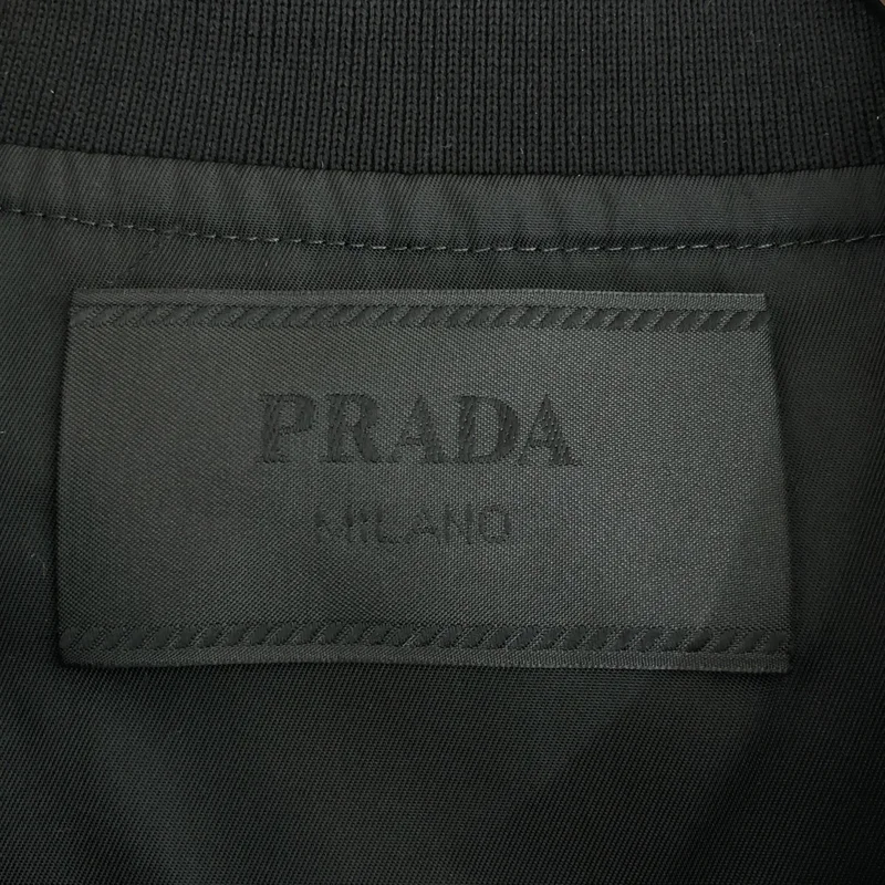 PRADA / プラダ | 2024年製 | Re-Nylon LONG-SLEEVED PIQUE / リサイクルナイロン ジップアップ ロングスリーブポロシャツ | L | メンズ