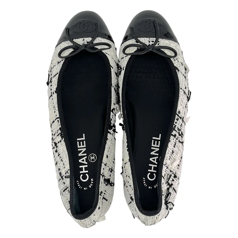 CHANEL / シャネル | ココマーク バレリーナ ツイード パンプス | 38 | レディース