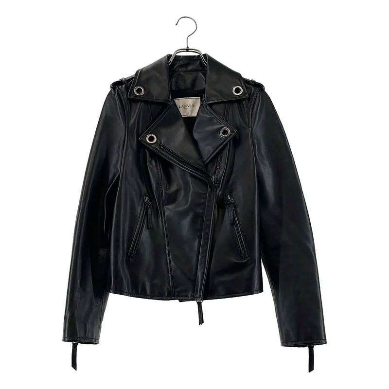 LANVIN / ランバン | レザー ダブル ライダースジャケット | 36 | レディース