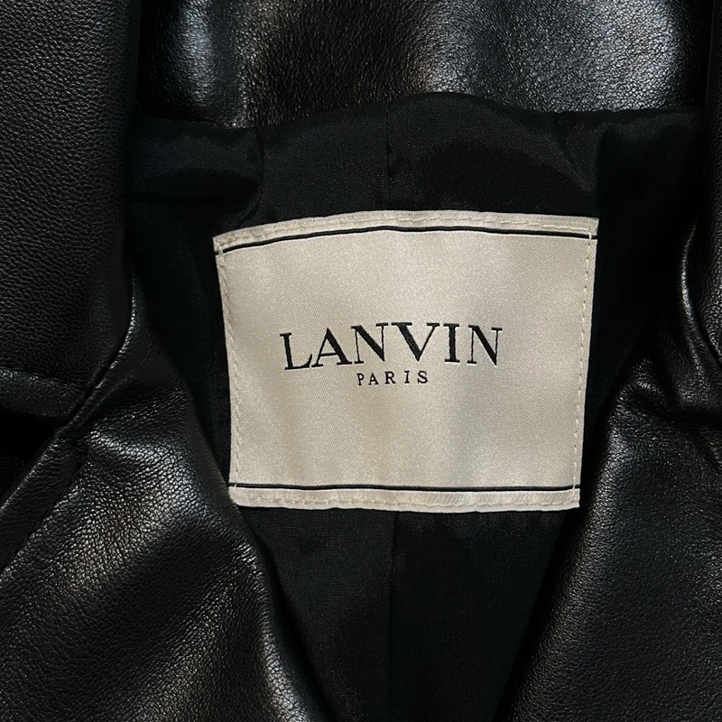 LANVIN / ランバン | レザー ダブル ライダースジャケット | 36 | レディース
