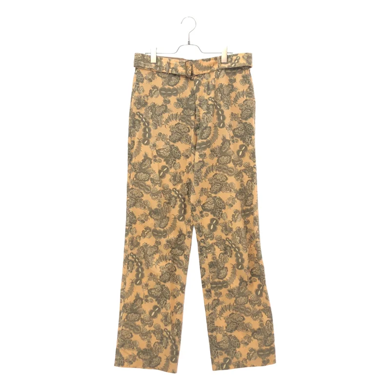 DRIES VAN NOTEN / ドリスヴァンノッテン | 2018SS | コットン リネン フラワープリント ベルテッドパンツ | 48 | メンズ