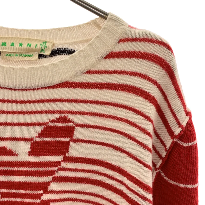 MARNI / マルニ | DANCE BUNNY SWEATER / ウール カシミヤ混 ラビット バイカラー ボーダーニット | 42 | レディース