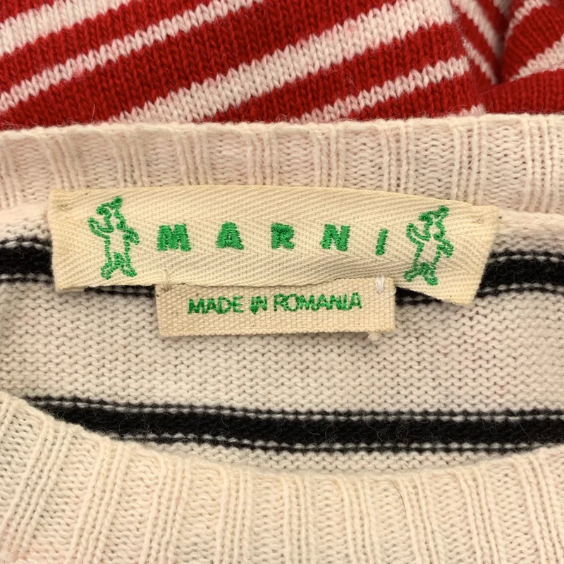 MARNI / マルニ | DANCE BUNNY SWEATER / ウール カシミヤ混 ラビット バイカラー ボーダーニット | 42 | レディース