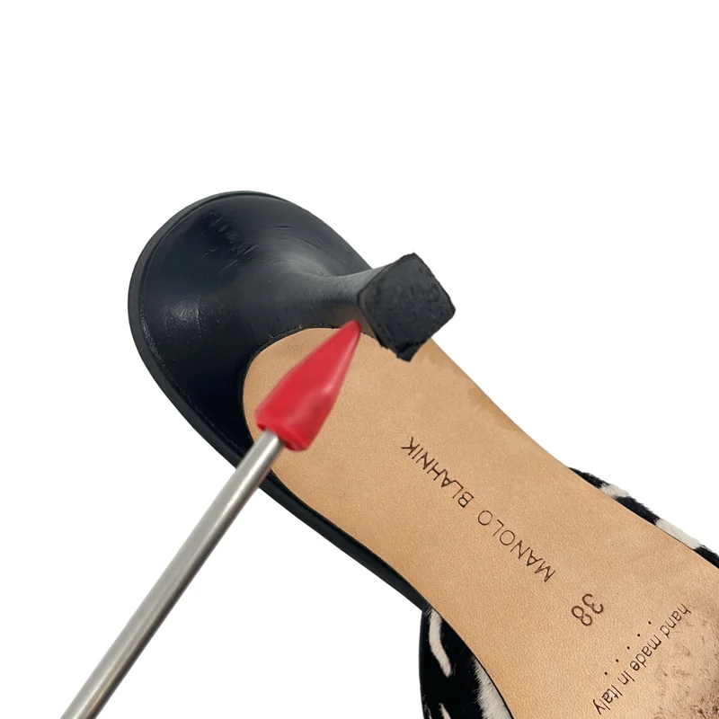 MANOLO BLAHNIK / マノロブラニク | レオパード ビーズバックル ポインテッドトゥ ミュールサンダル | 38 | レディース