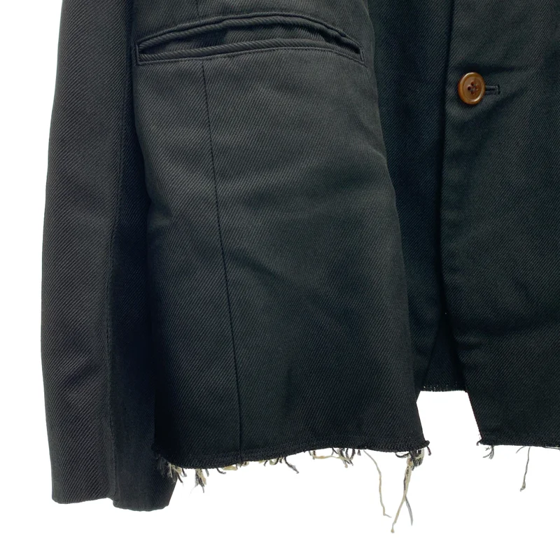 BLACK COMME des GARCONS / ブラックコムデギャルソン | 2023AW | ポリエステル縮絨 断ち切り テーラードジャケット | L | メンズ