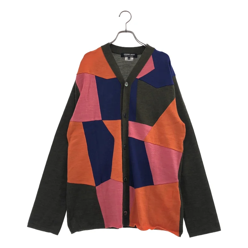 COMME des GARCONS HOMME DEUX / コムデギャルソンオムドゥ | 2025AW | WOOL CARDIGAN PATCHWORK ウール パッチワーク ニット カーディガン | XL | メンズ