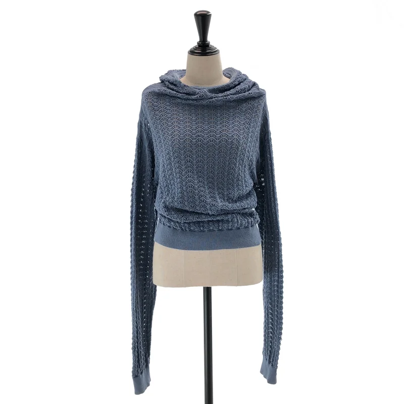 JIL SANDER / ジルサンダー | 2018SS | コットン メッシュ ニットパーカー | 36 | レディース
