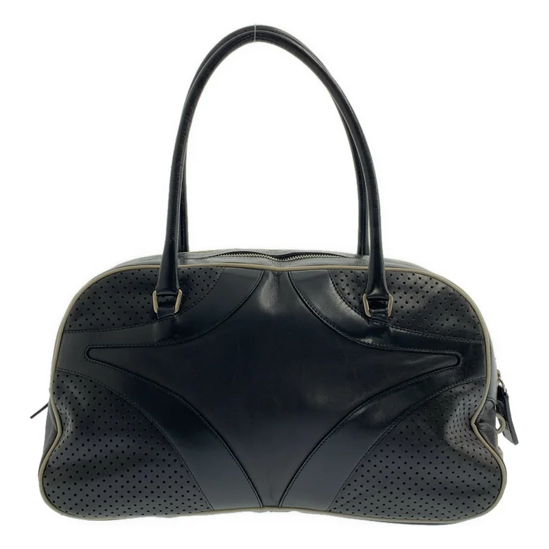 PRADA / プラダ | 2000SS | leather hand bag / レザー パンチング ボーリング ボストン ハンドバッグ / ロゴ総裏地 |