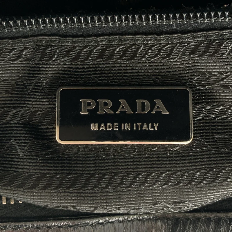 PRADA / プラダ | 2000SS | leather hand bag / レザー パンチング ボーリング ボストン ハンドバッグ / ロゴ総裏地 |