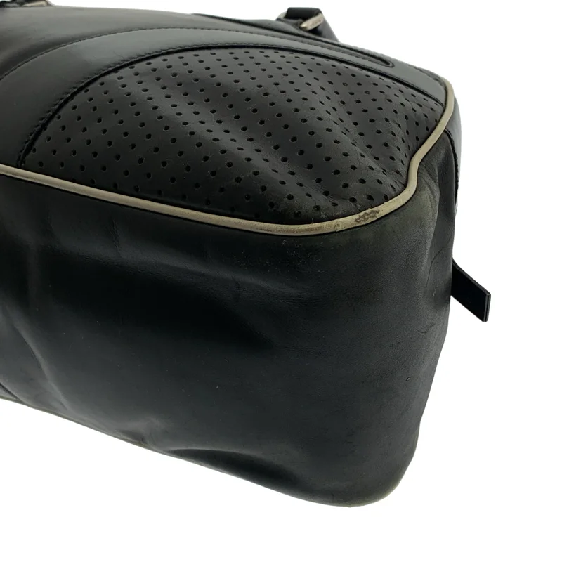 PRADA / プラダ | 2000SS | leather hand bag / レザー パンチング ボーリング ボストン ハンドバッグ / ロゴ総裏地 |