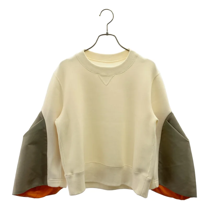 sacai / サカイ | 2024AW | Nylon Twill Sponge Sweat Pullover / ナイロンツイル 切り替え スポンジスウェット プルオーバー | 1 | レディース