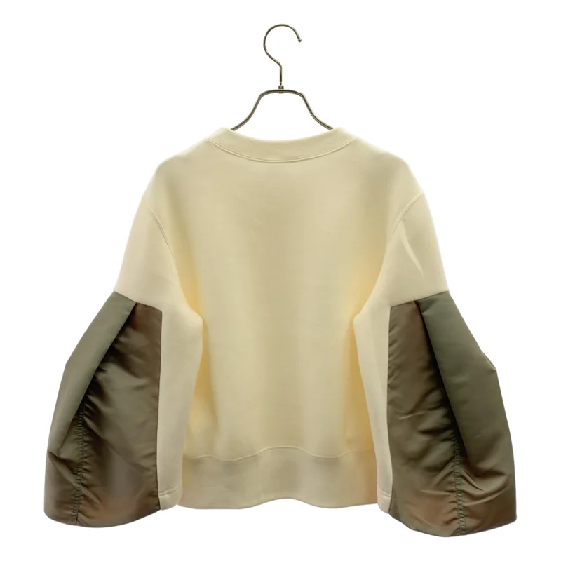 sacai / サカイ | 2024AW | Nylon Twill Sponge Sweat Pullover / ナイロンツイル 切り替え スポンジスウェット プルオーバー | 1 | レディース