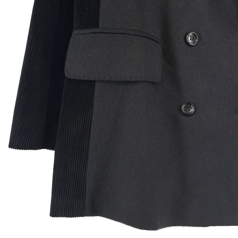 Max Mara / マックスマーラ | POTENTE ポテンテ キャメル コーデュロイ切替 ダブルジャケット | 38 | レディース