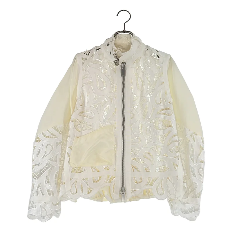 sacai / サカイ | 異素材切替 エンブロイダリー レース ジャケット | 1 | レディース