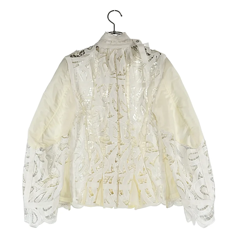 sacai / サカイ | 異素材切替 エンブロイダリー レース ジャケット | 1 | レディース