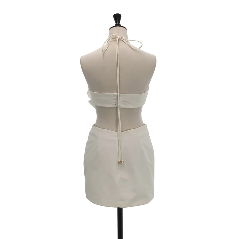 ELISABETTA FRANCHI / エリザベッタ フランキ | フラワーモチーフ バックオープン ノースリーブドレス | 40 | レディース