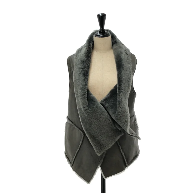 HaaT ISSEY MIYAKE / ハートイッセイミヤケ | レザー ムートンベスト