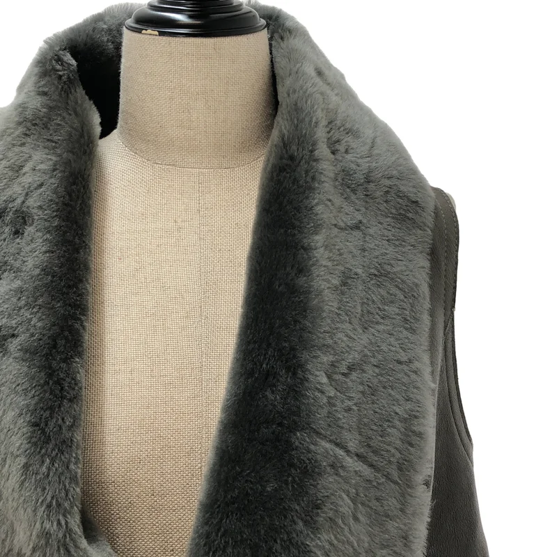 HaaT ISSEY MIYAKE / ハートイッセイミヤケ | レザー ムートンベスト | 3 | レディース