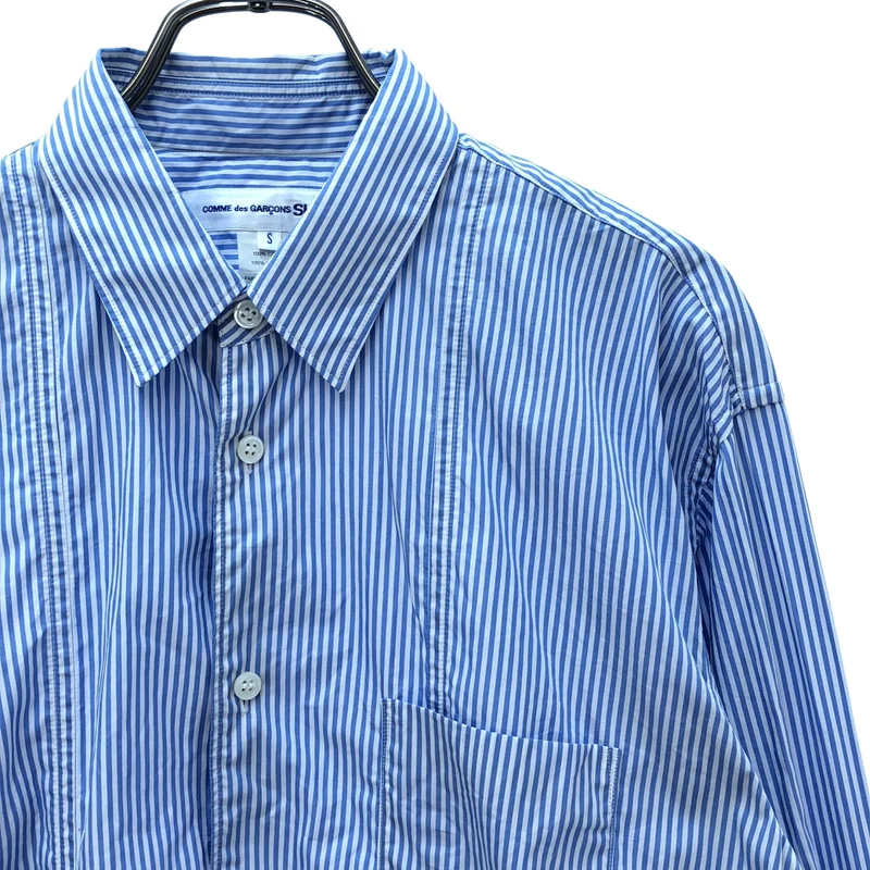 COMME des GARCONS SHIRT / コムデギャルソンシャツ | 2014AW | ストライプ フリル シャツ_長袖 | S | メンズ