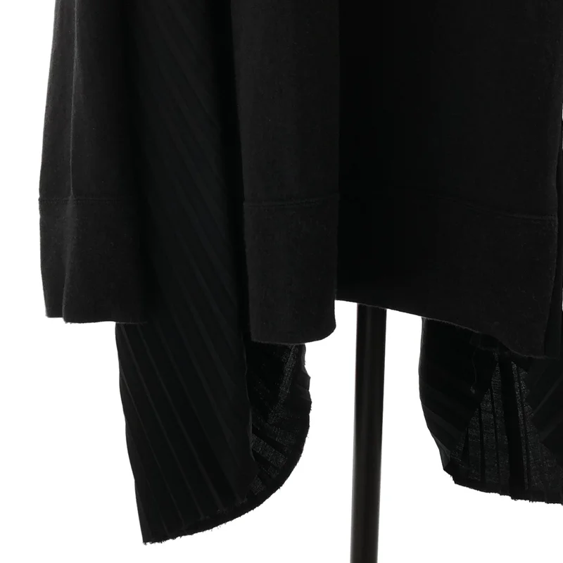 JUNYA WATANABE COMME des GARCONS / ジュンヤワタナベ | 2021AW | コットン ウール プリーツドッキング ワイドスウェット | S | レディース