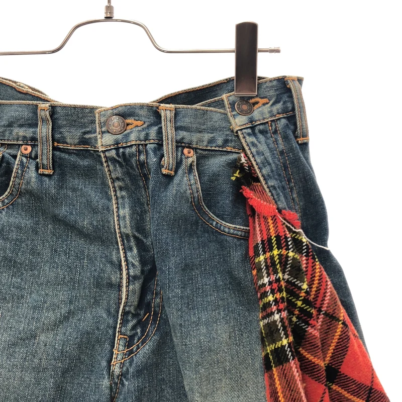 JUNYA WATANABE COMME des GARCONS / ジュンヤワタナベ | 2004AW | デニム ウール チェック スカート JN S087 | M | レディース