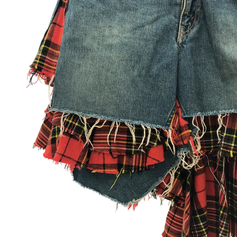 JUNYA WATANABE COMME des GARCONS / ジュンヤワタナベ | 2004AW | デニム ウール チェック スカート JN S087 | M | レディース