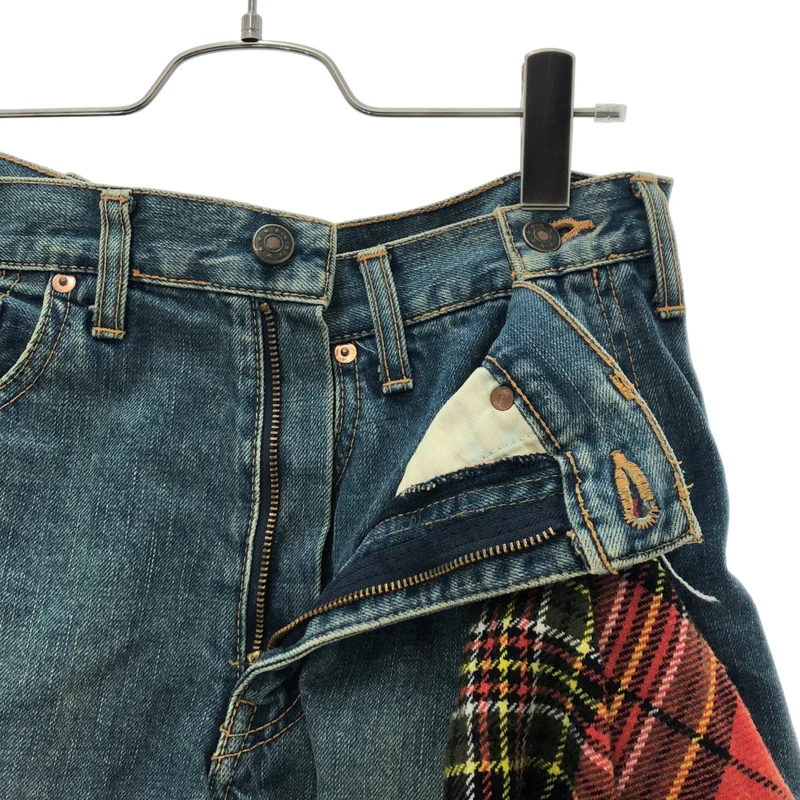 JUNYA WATANABE COMME des GARCONS / ジュンヤワタナベ | 2004AW | デニム ウール チェック スカート JN S087 | M | レディース