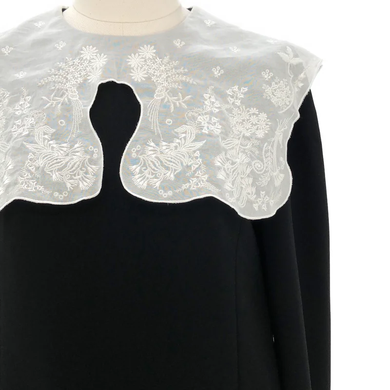 Mame Kurogouchi / マメクロゴウチ | 2025AW | Triacetate Georgette Embroidery Collar Top エンブロイダリー トップス | 1 | レディース
