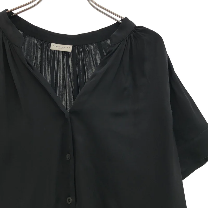 DRIES VAN NOTEN / ドリスヴァンノッテン | ビスコース ノーカラーシャツ | 34 | レディース