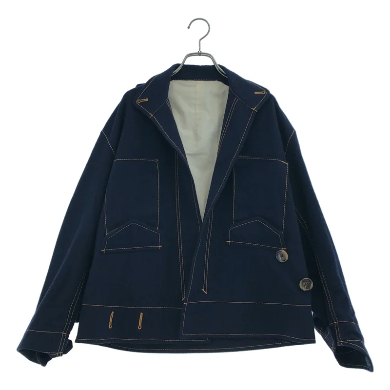 tricot COMME des GARCONS / トリココムデギャルソン | ウール ステッチデザイン 変形 ジャケット | S | レディース
