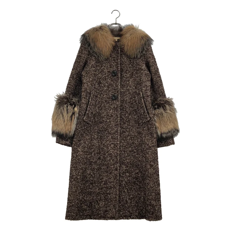 MICHAEL KORS / マイケルコース | ツイード ファーカラーコート | 4 | レディース