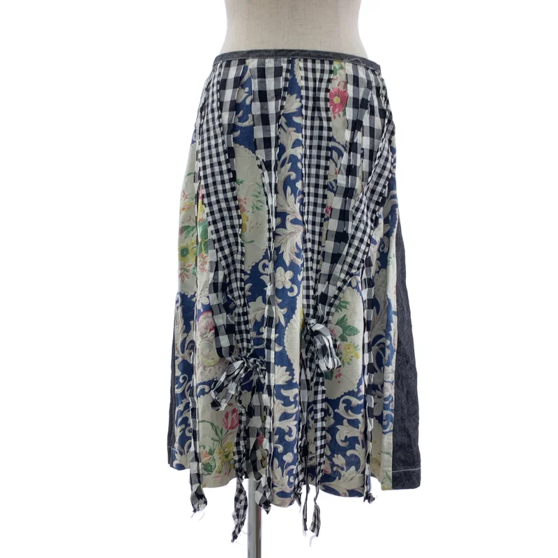 tricot COMME des GARCONS / トリココムデギャルソン | 2003AW | 総柄 装飾 サイドジップ スカート | M | レディース