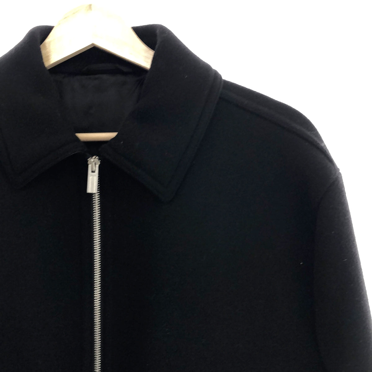 美品】 HERMES / エルメス | ウールメルトン レザー切替 ジップアップ