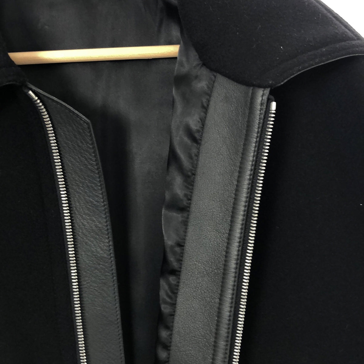 美品】 HERMES / エルメス | ウールメルトン レザー切替 ジップアップ