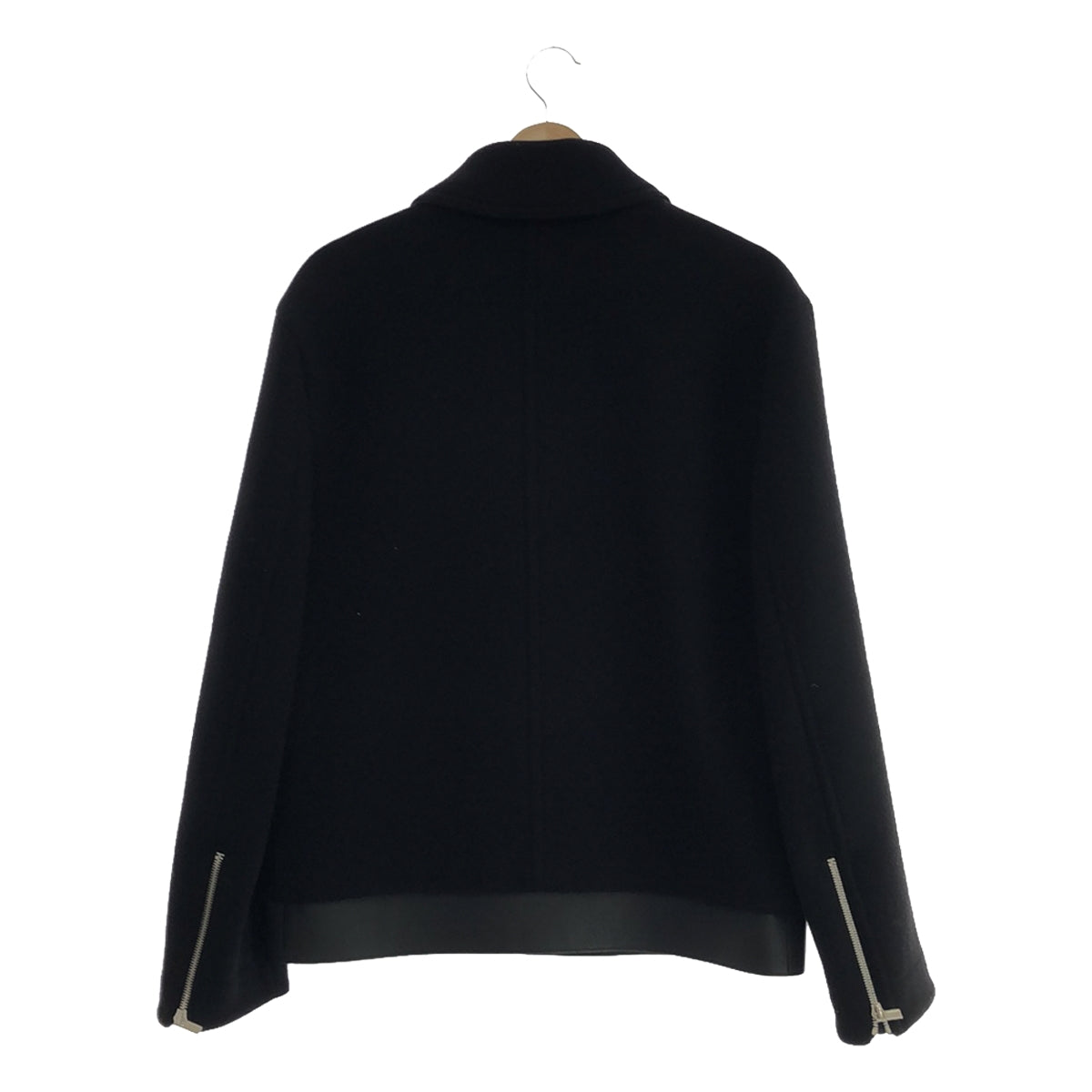 美品】 HERMES / エルメス | ウールメルトン レザー切替 ジップアップ